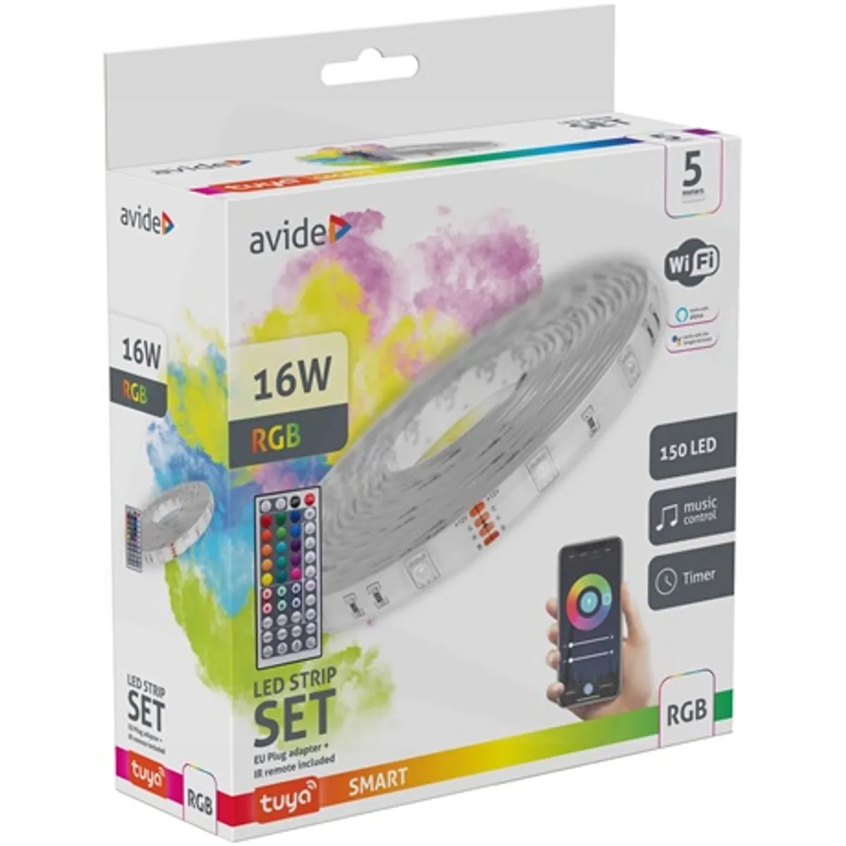 Avide ALSB5050RGBTUYA44-5M led szalag rgb 12V 5m Tuya zene vezérlés ir távirányító #2