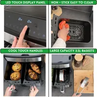 Kochwerk 12549 duplakamrás forrólevegős sütő 2x3,5 L 2400 W 10 program #3