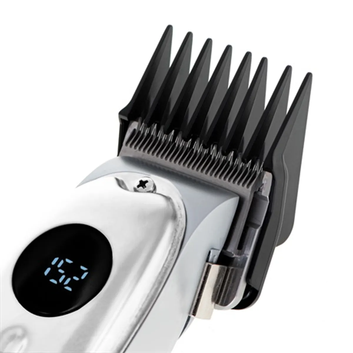 Adler AD2831 Hajvágó vezeték nélküli usb-c töltés lcd kijelző 100w gyorstöltés 2,5 óra 1,0-1,8 mm 6 vezetőfésű 1,5-12 mm 60hrc pengék #5