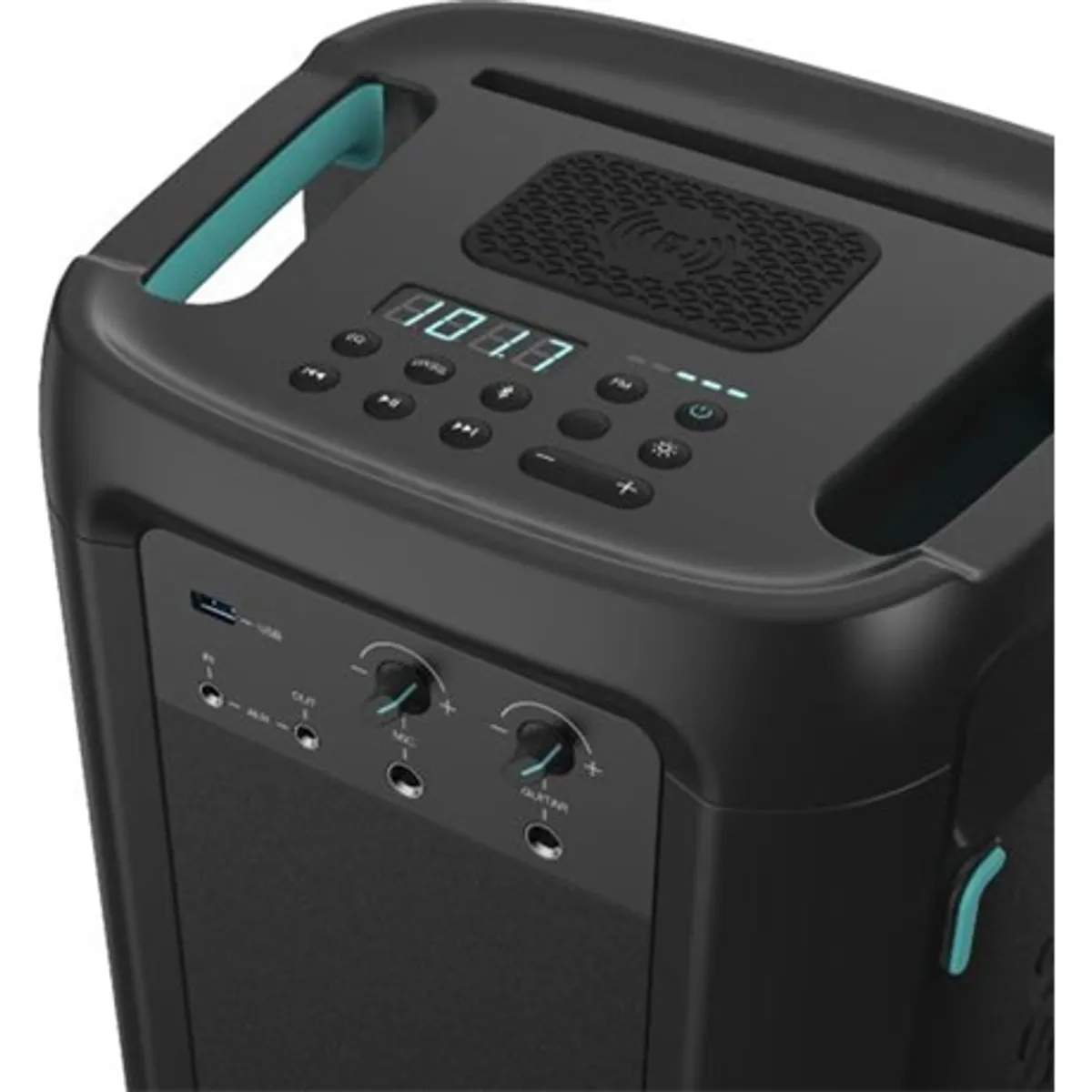 Hisense PARTY ROCKER ONE hordozható party hangfal 300 W 15 óra üzemidő karaoke mód ipx4 bluetooth 5.0 usb 2.0 vezeték nélküli töltés #4