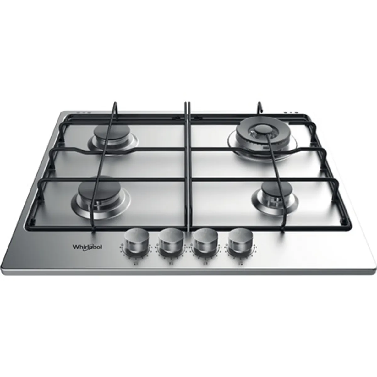 Whirlpool TGML 651 IX Beépíthető gázfőzőlap 4 gázégő metán mechanikus kezelőgomb rozsdamentes acél felület 58 cm szélesség #1
