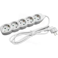 Entac ESE1.5G5-1.5 elosztó 5 foglalat 1,5 m 3G1,5 kábel Type F Schuko 250 V 16 A IP20 fehér 2 év garancia #1