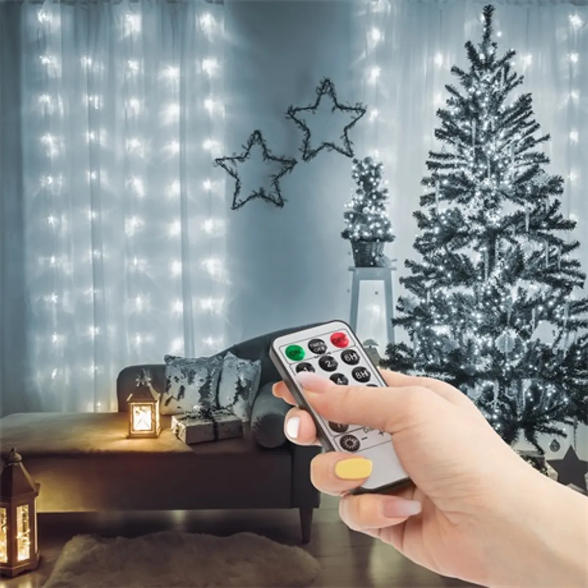 Family Decor 58904B Led fényfüggöny 3x1 m hidegfehér 100 led #1