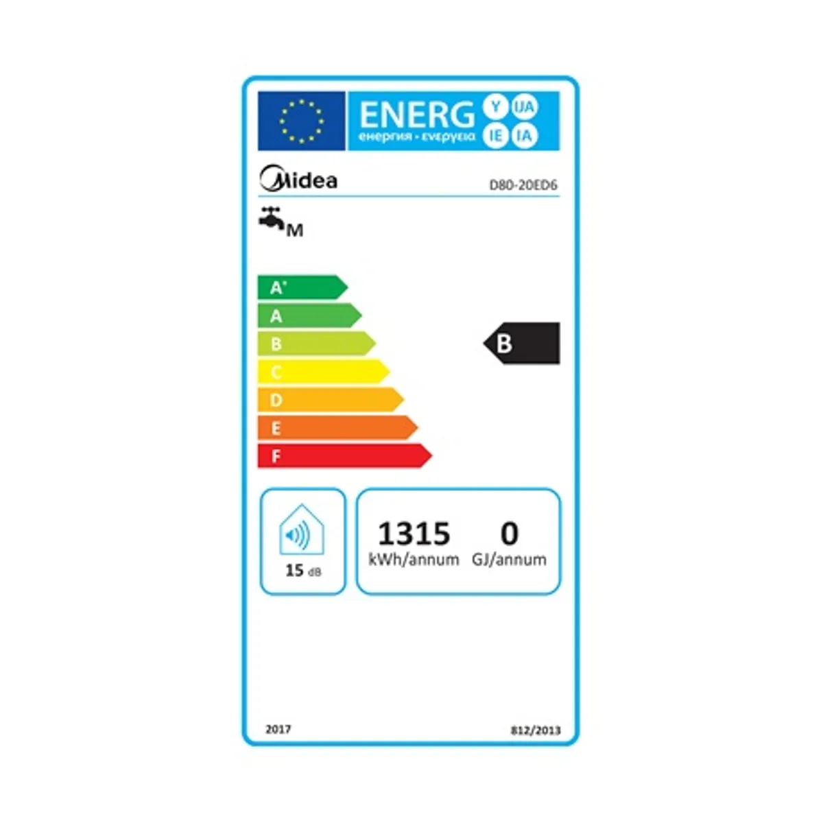 Midea D80-20ED6 smart vízmelegítő bojler 74 l 2000 W 2 tartály appvezérlés IPX4 30-75C #3