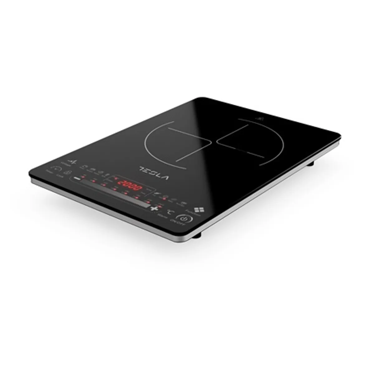Tesla IC400B indukciós hordozható főzőlap 2000W fekete kristályüveg érintőérzékelővel 250x250 mm zóna 200 mm 80-240 °C 8 fokozat auto kikapcsolás #3