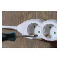 Emos P0523R Hosszabbító 3 m fehér 5 aljzatok Schuko 1,5 mm2 PVC gyerekzár #5