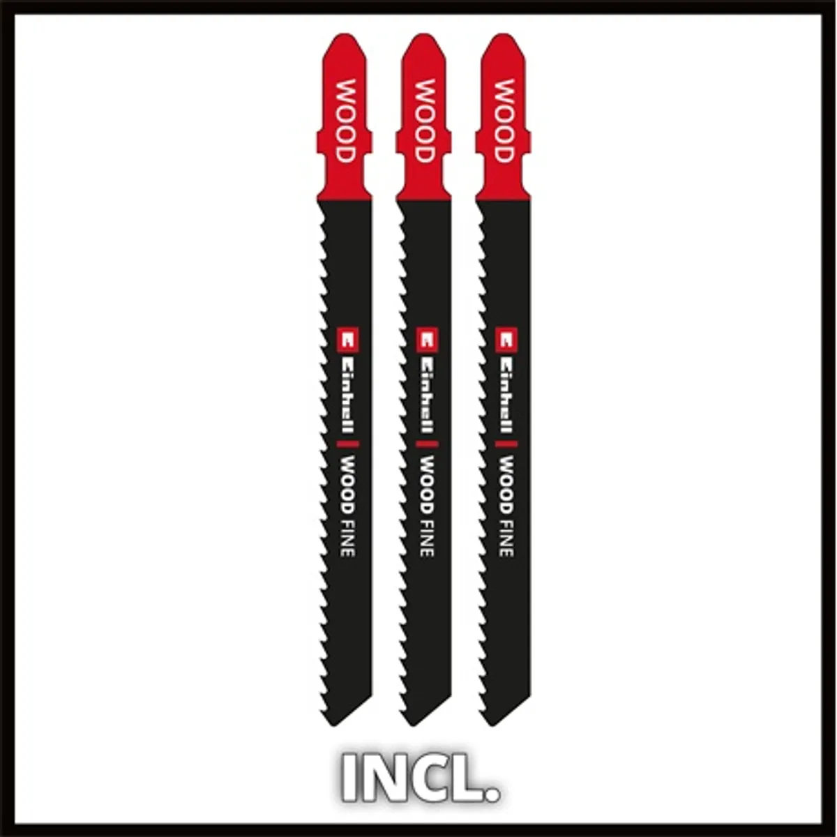 Einhell TC-JS 80/1 KIT DEKOPÍRFŰRÉSZ 550 W 1200-3000 min-1 4fokozatú lengő előtolás max vágásmélység 80 mm fa, 10 mm acél 45° ferde vágás t-befogás 3 fafűrészlap #7