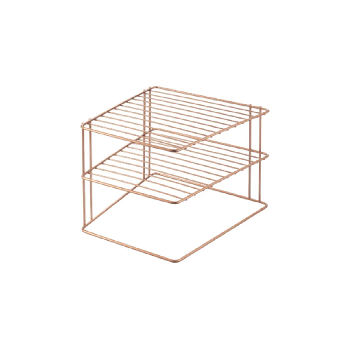 Metaltex MX362402 Palio két emeletes sarok tányértartó réz polytherm bevonat rozsdamentes portaszító 25 x 25 x 19 cm #1