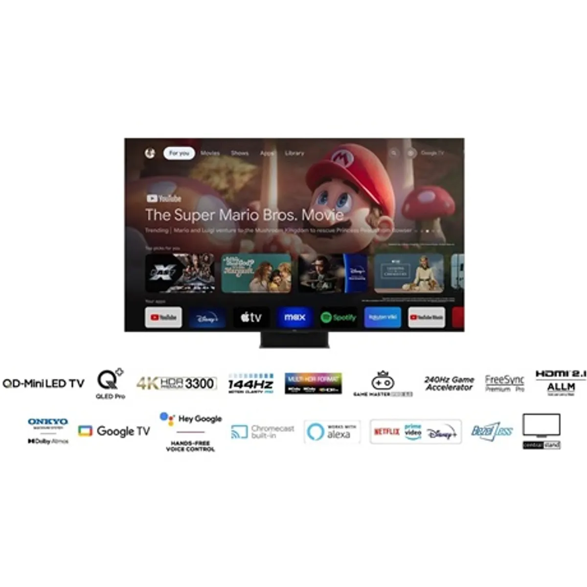 Tcl 75C855 QLED MiniLED TV 75\" 4K Google TV VRR FreeSync Premium Pro 144 Hz HDR10 HDR10Plus Dolby Vision HLG Dolby Vision IQ #9