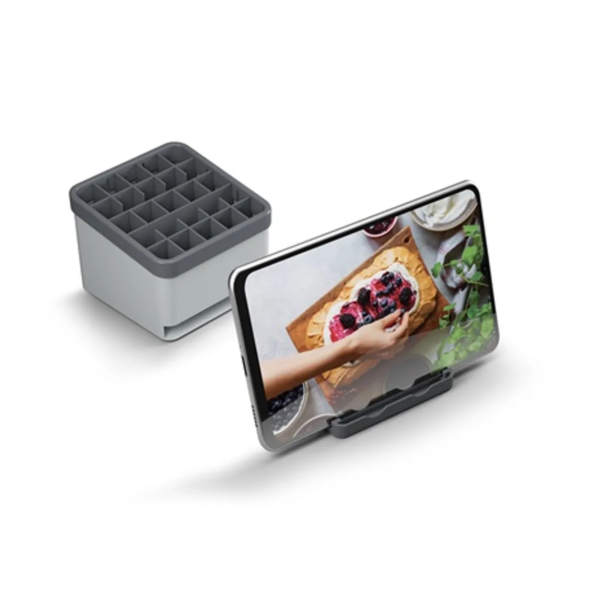 Metaltex MX230020 evőeszköztartó 25 állítható rekesz kétfunkciós fiók fakanál tartó és telefon-tablet tartó könnyen szétszedhető kézzel mosható #7