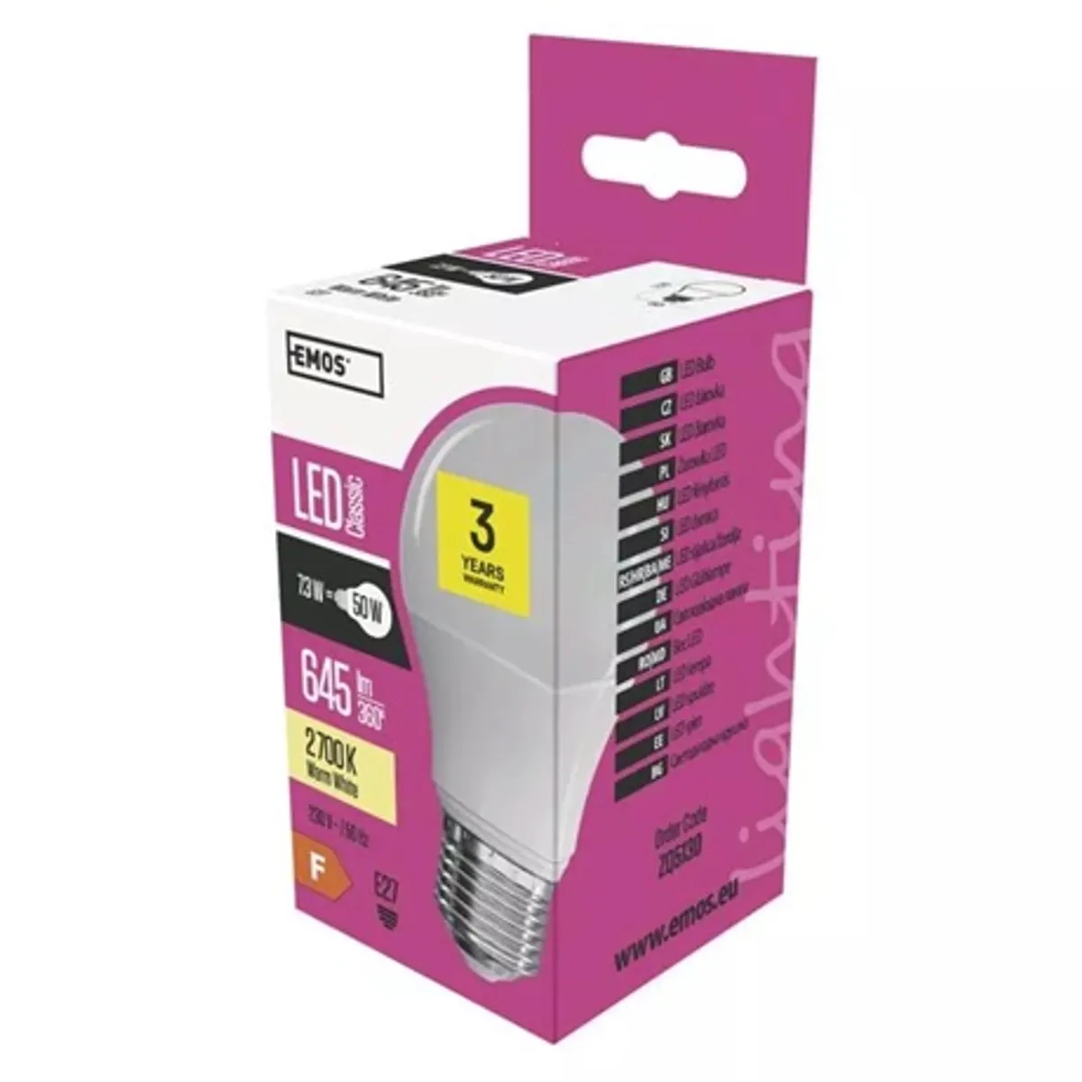 Emos ZQ5130 Classic A60 LED izzó E27 8W 645 lm 2700K 300deg #5