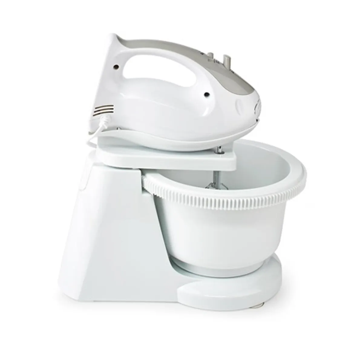 Nedis KAHM110CWT tálas mixer fehér-szürke 200 W 5 sebesség turbó 2 literes keverőtál #6