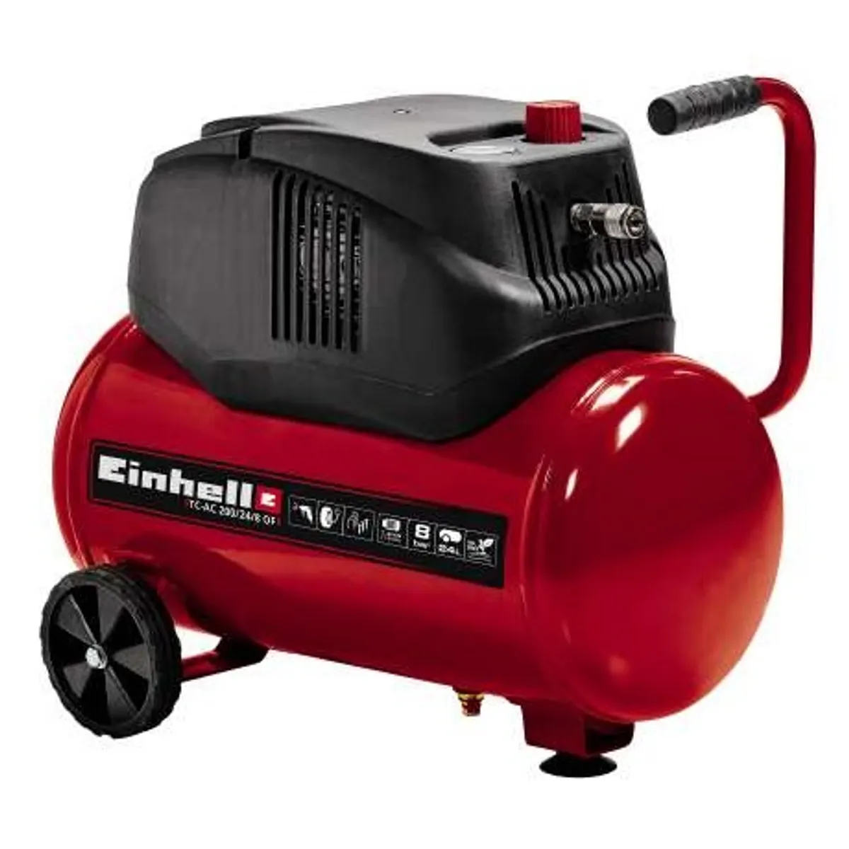 Einhell TC-AC 200/24/8 OF kompresszor 24 L tartály 8 bar olajmentes motor nyomásmérő és gyorscsatlakozó visszacsapó szelep #1