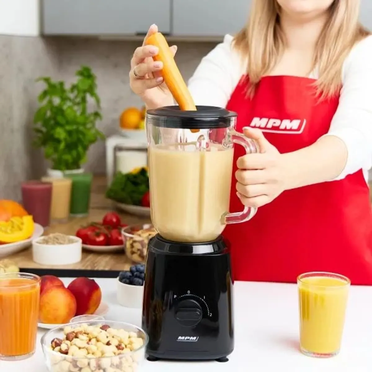 MPM MBL-37 turmixgép 1500 ml üvegkancsó, 2 sebesség + pulzus, jégzúzás, rozsdamentes pengék, fedél hozzáadás közben, csúszásgátló lábak, 500 W #4