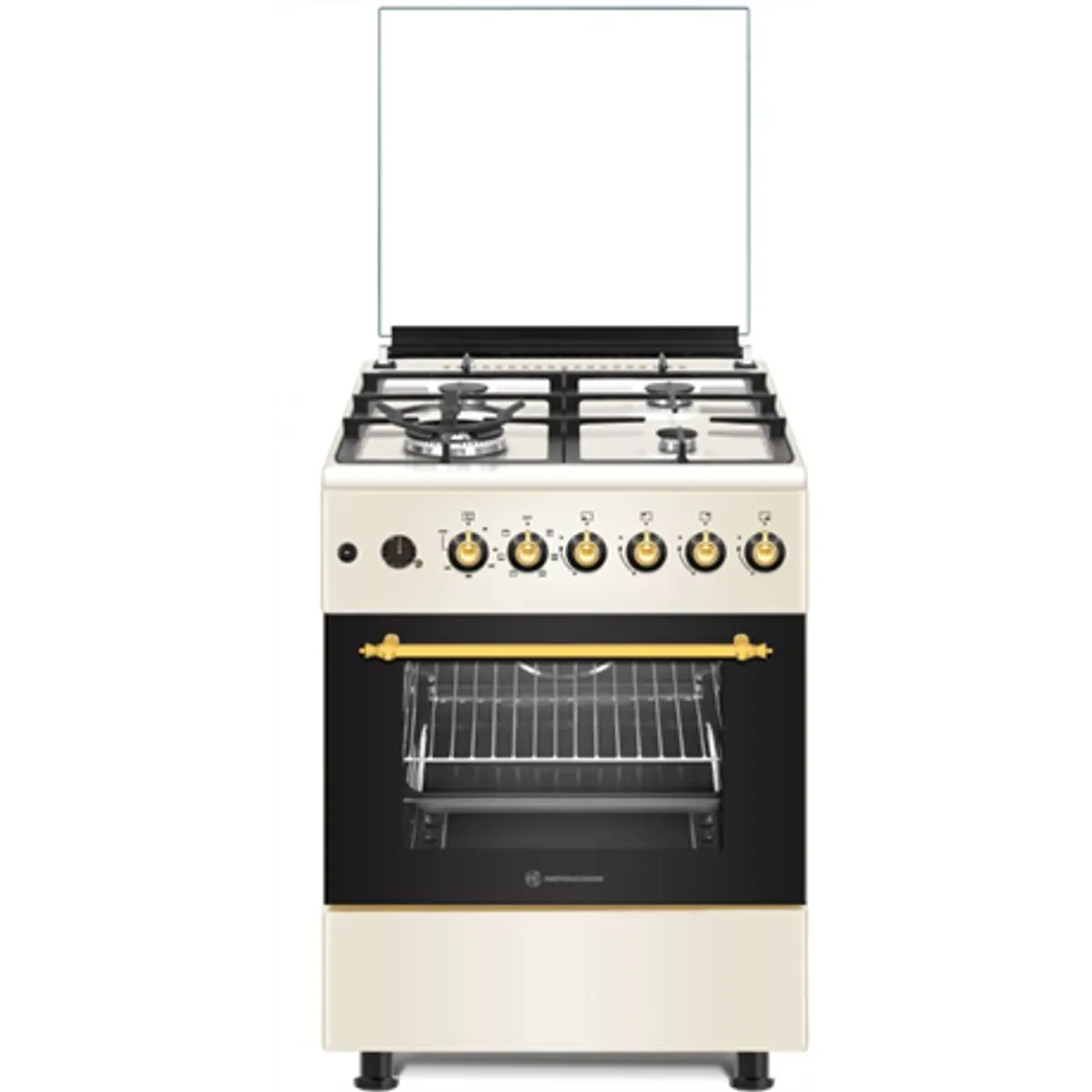 Novacook F6TS40E6 Retro Kombinált tűzhely felül gáz alul elektromos sütő 600x600 56 l 3 gázrózsák 1 wok égőfej #1