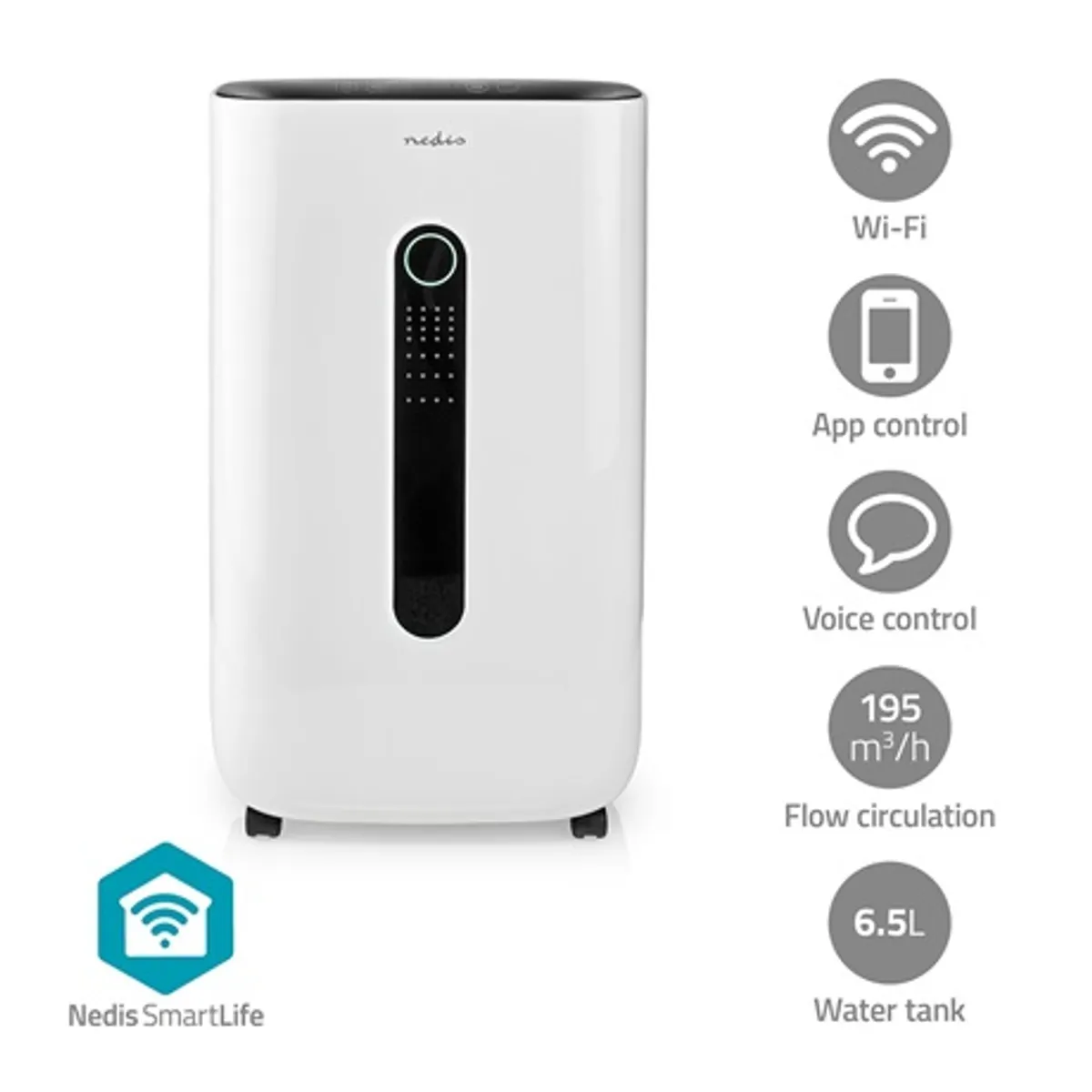 Nedis DEHU20WTW SmartLife páramentesítő 20 liter naponta 6,5 literes tartály higrosztát állítható WiFi alkalmazásvezérlés #7