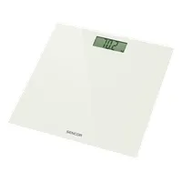 Sencor SBS2301WH digitális személymérleg fehér, edzett üveglap, 4 szenzor, kg/lb váltás, automatikus bekapcsolás, automatikus kikapcsolás, nagy LCD