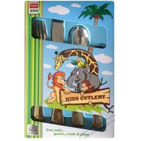 Lamart LT5005 Zoo 4db rozsdamentes acél gyermek evőeszköz-készlet #1