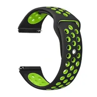 Mybandz 20SKU4578 lélegző szilikon óraszíj 20mm fekete-zöld #1