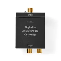 Nedis ACON2510BK digitális audiokonverter TosLink és RCA bemenetek, analóg kimenet 3,5 mm és RCA, 24 bit 44,1 48 96 kHz, integrált erősítő #1