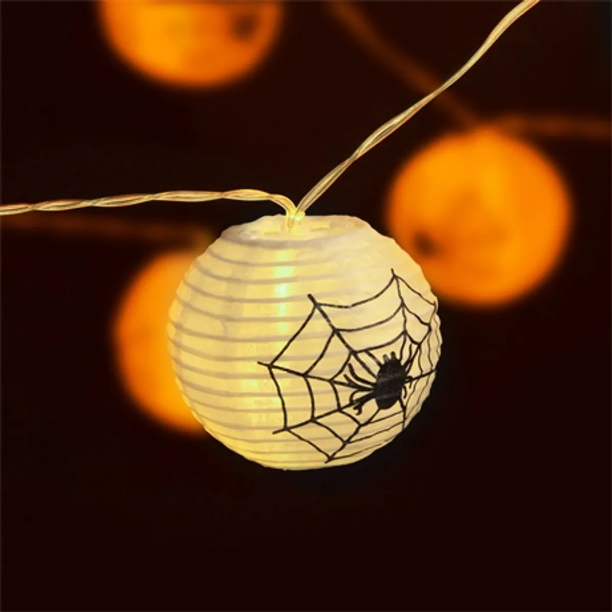 Family Halloween 58172 LED fényfüzér pókháló mintás 1,65 m 10 LED melegfehér 2 x AA elem nem tartozék kapcsolóval #2
