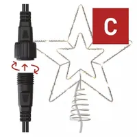 Emos D1ZW01 connect csillag 30 LED meleg fehér 28,5 x 25,5 cm kültéri és beltéri IP44 30 V DC max 4 W fém 2 év #2