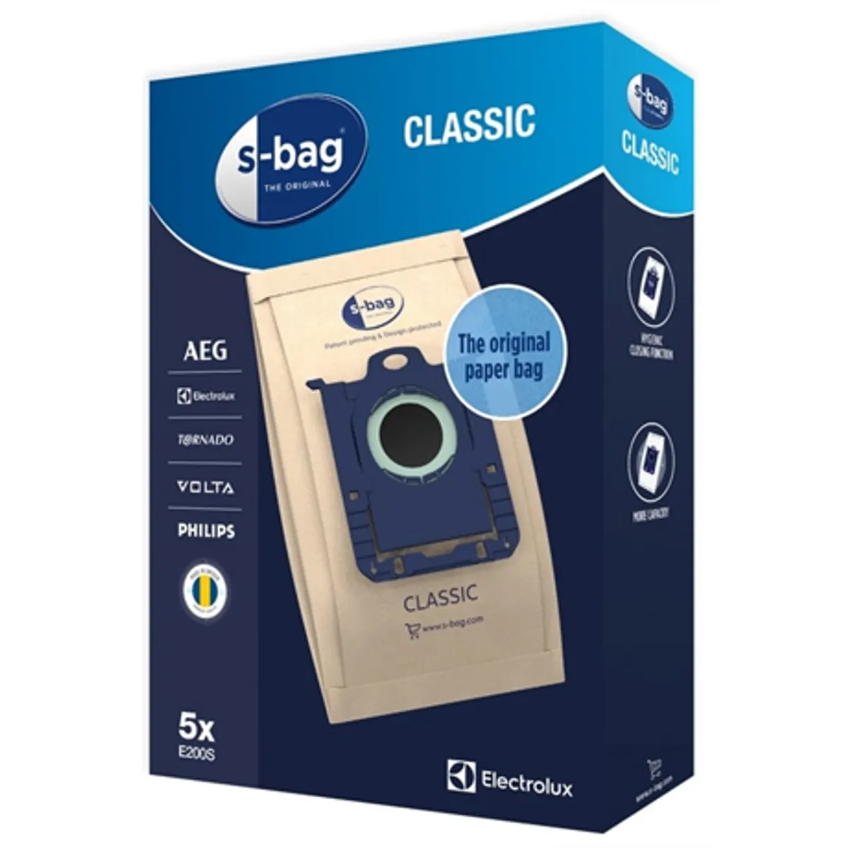 Electrolux E200S s-bag Classic papír porzsák 5 db-os #1