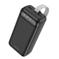 Borofone BJ14B Freeway 30000mAh PowerBank micro USB és USB-C bemenet, 2x USB kimenet, LED töltöttségjelző, csuklópánt, fekete #1