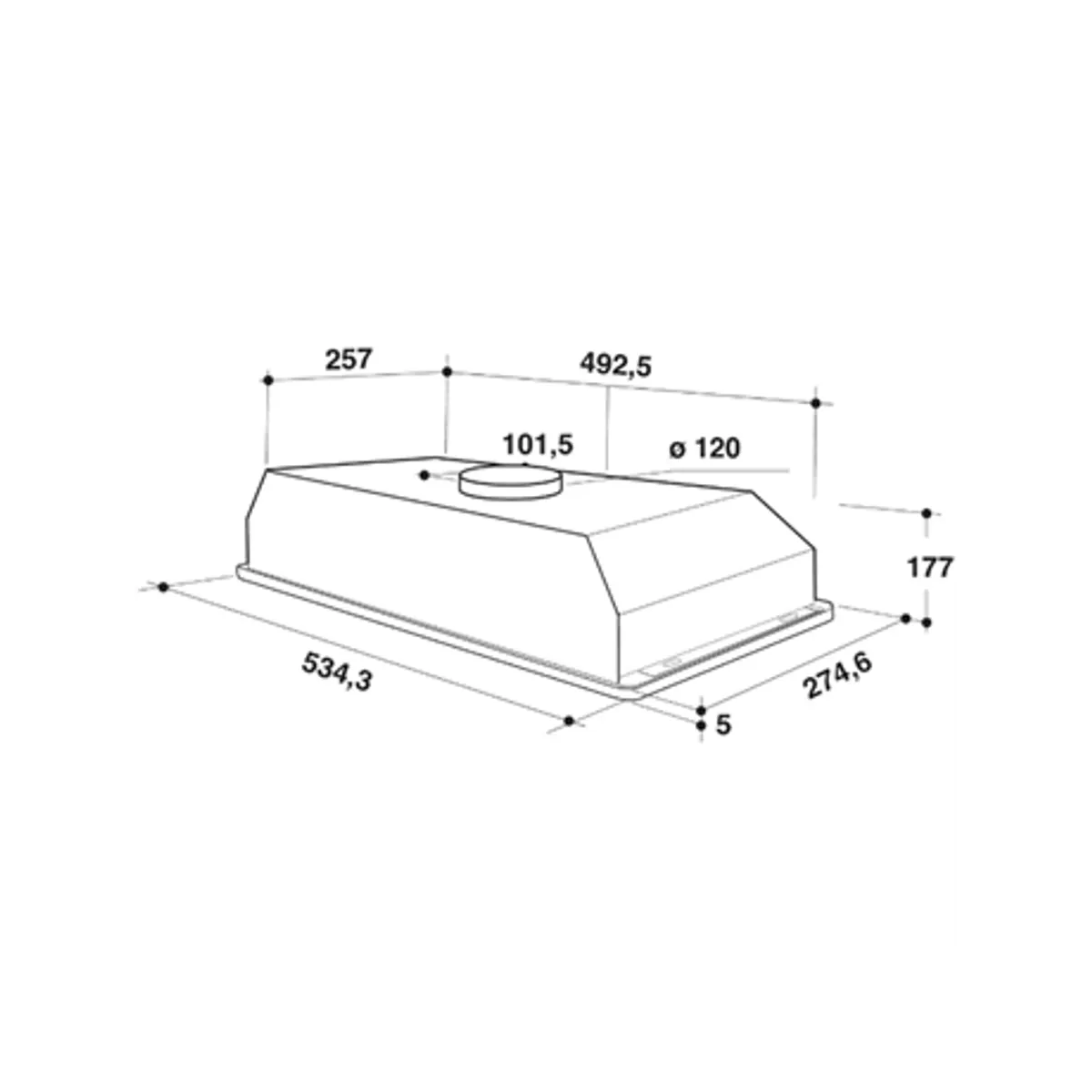 Whirlpool WCT 64 FLY X Páraelszívó beépíthető 53 cm szélesség 120 mm légcsőátmérő LED időzítés #2