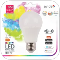 Avide ASG27RGBW-9.4W-WIBLE LED Globe A60 RGBW E27 9.4W 806 lm 220-240 V fényerő-szabályozható WiFi BLE #2