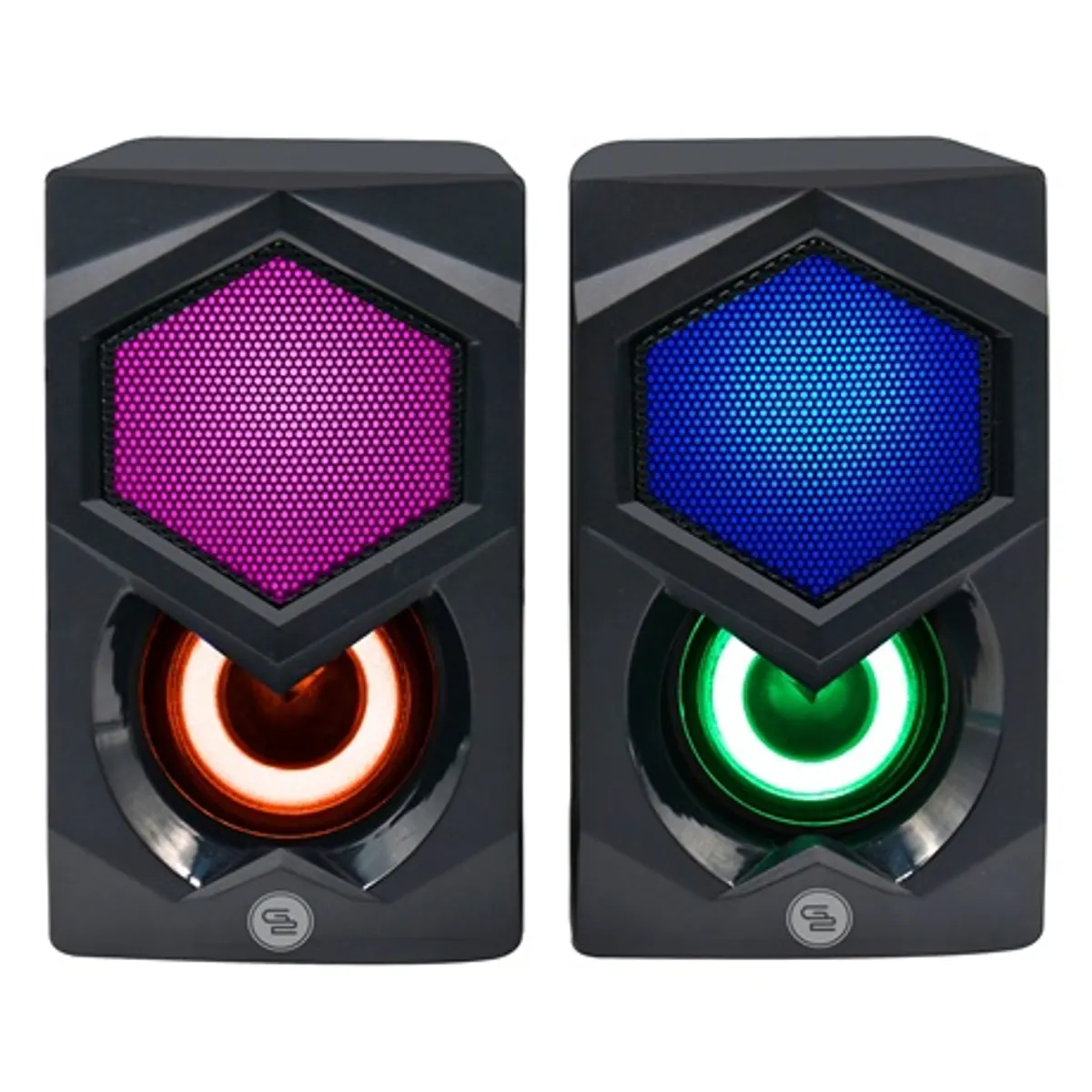 Gogen PSU104 pc hangszóró 2x3 W 200 Hz-16 kHz rgb 3,5 mm bemenet USB 5V-1A 72x82x120 mm #1