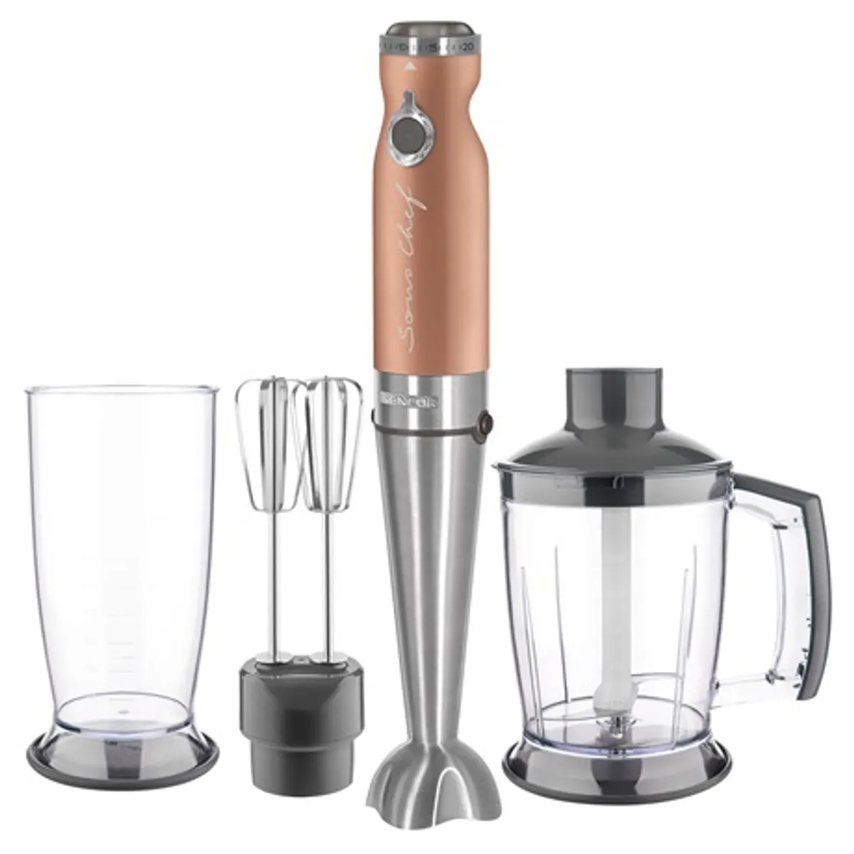 Sencor SHB5606GDEUE3 botmixer szett 1200 W Titanium Quad Blade 20 fokozat 800 ml mixelő edény 1250 ml aprító edény rozsdamentes acél pengék #3