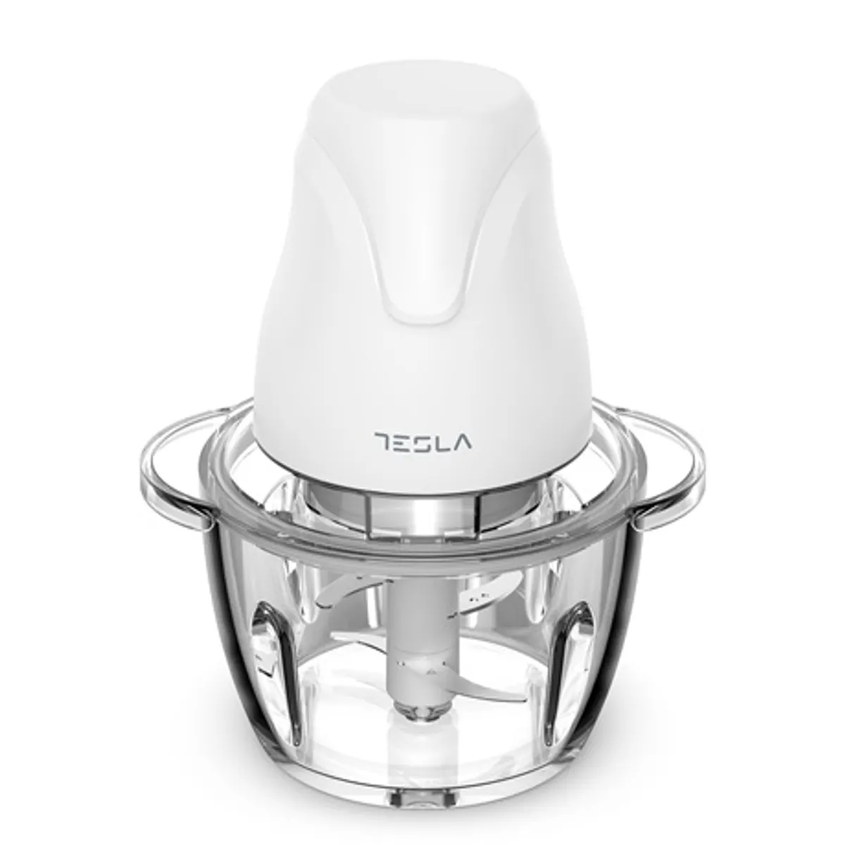 Tesla FC302W elektromos aprító 400W 1 literes üvegtál 4 penge fehér egyérintéses működés biztonsági kapcsoló #1