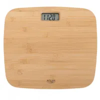 Adler AD8173 bambusz borítású mérleg 150 kg, 100 g, kg, lb, st, LCD kijelző, érintésre bekapcsolás, automatikus kikapcsolás, CR2032 #1