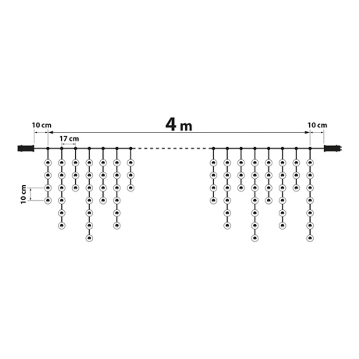 Family Decor 58901B LED Fényfüggöny 4,2 m 200 LED hidegfehér IP44 8 világítási mód 100-240V #4