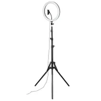 Hama 00004659 SPOTLIGHT STEADY 120 II 12" LED körlámpa, 162 LED, 3000–6000 K, 10 fényerősségi szint, 215 cm, USB-A, Bluetooth távkioldó, állvány #1