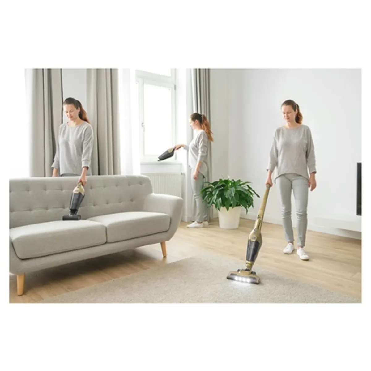 Sencor SVC 0607CH Porszívó álló 3in1 vezeték nélküli 21,6 V Li-ion 45 perc HEPA porgyűjtő 0,5 l Cat és Dog Mini kefé LED töltőállomás #9