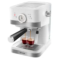 Sencor SES 1720WH karos presszó kávéfőző 20 bar, 1,5 l víztartály, 1050 W, fehér, forgatható gőzkar