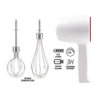 Beper P102SBA007 akkumulátoros kézi mixer 20 W 5 fokozat USB töltőkábel hagyományos habverő ballonos habverő #1