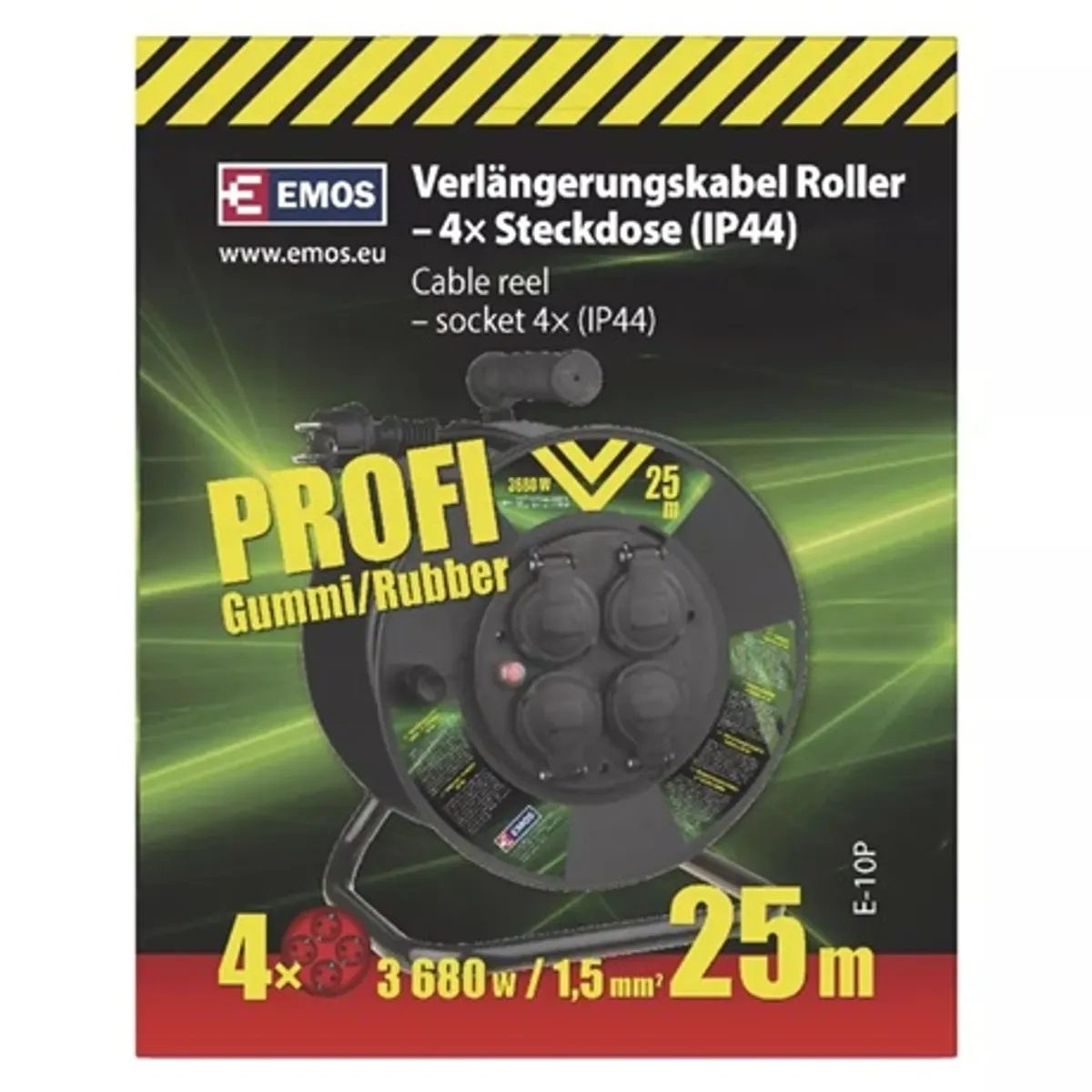 Emos P08225 kábeldob kültéri 4 aljzat IP44 25m 1,5 mm2 230 V #5