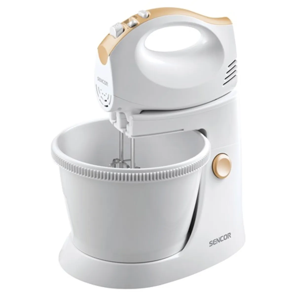 Sencor SHM5330EUE3 Tálas mixer 3,5 l forgó tál, 300 W, 5 fokozat, Turbo, dönthető fej, 2 habverő, 2 dagasztókar, mosogatógépben tisztítható #1