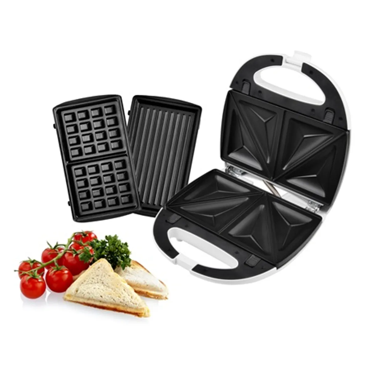 Hyundai SM627 3in1 szendvicssütő tapadásmentes felület túlmelegedés védelem hőszigetelt külső és fogantyú bekapcsolás jelző fény 700W 24x24x9 cm #3