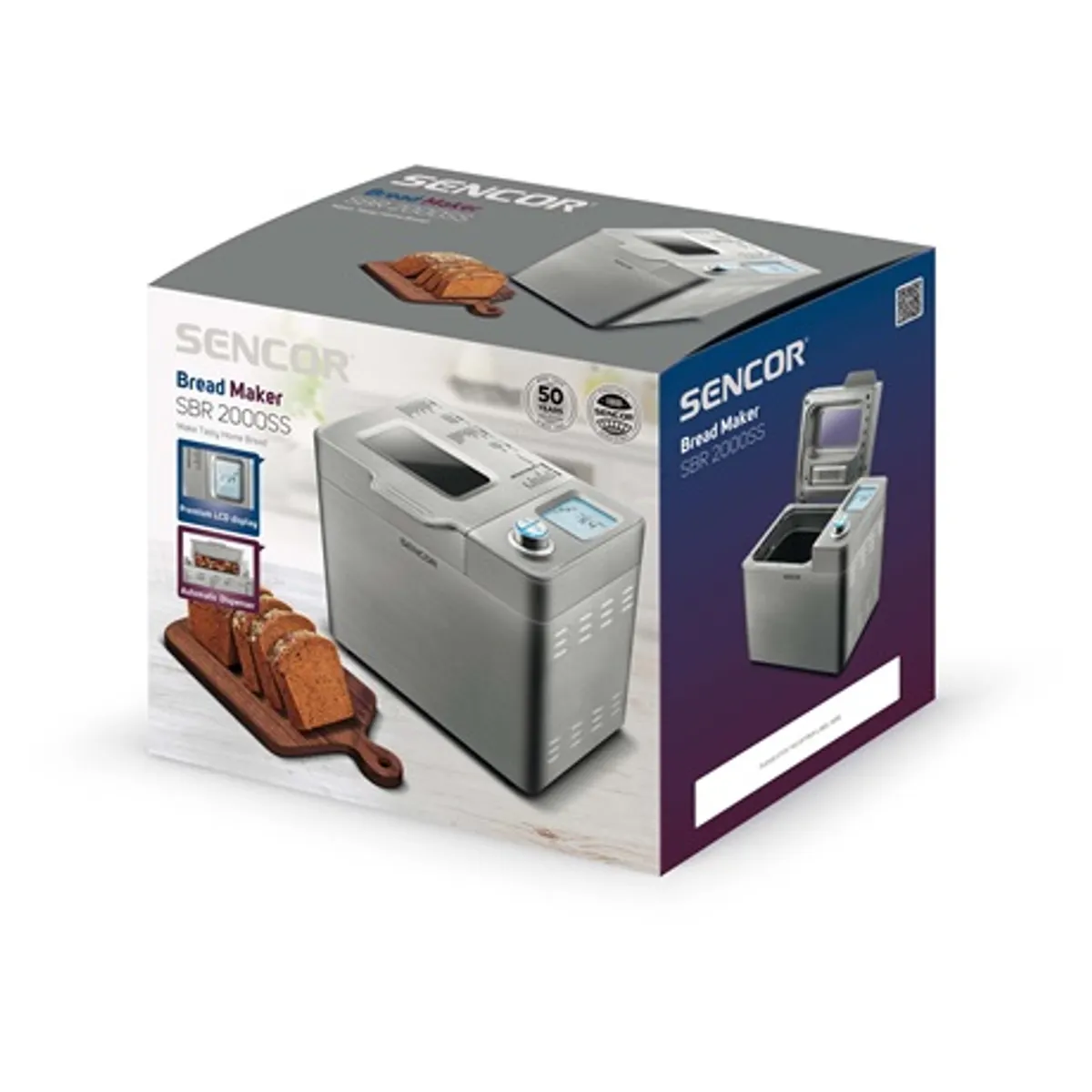 Sencor SBR2000SS kenyérsütő 900 g 23 beépített program 550 W 13 órás késleltetett indítás melegen tartás 60 perc #2