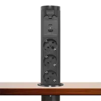 Delight 20453B motoros rejtett elosztó fém ház 3 aljzat USB-A USB-C #1