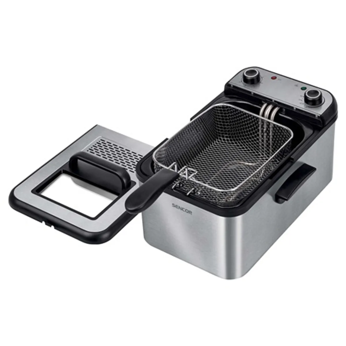 Sencor SFR 7200SS olajsütő 2200 W, 3,2 l kapacitás, 130-190 °C termosztát, időzítő, tapadásmentes belső edény, kivehető kosár, hideg fogantyú #2