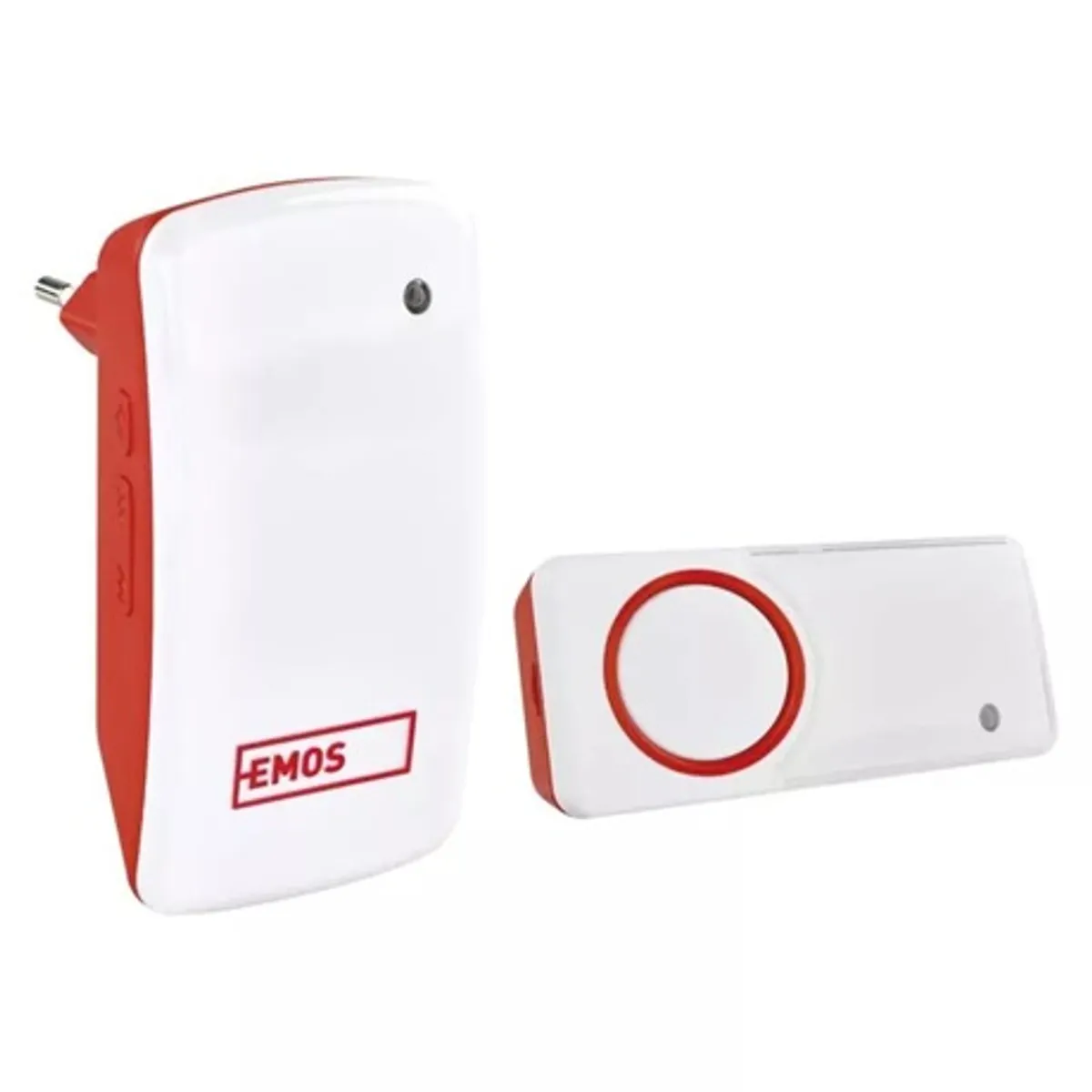 Emos P5750 Vezeték nélküli csengő 230V AC, 433 MHz, 110 dB, 10 dallam, IP44, automatikus párosítás, piros #5