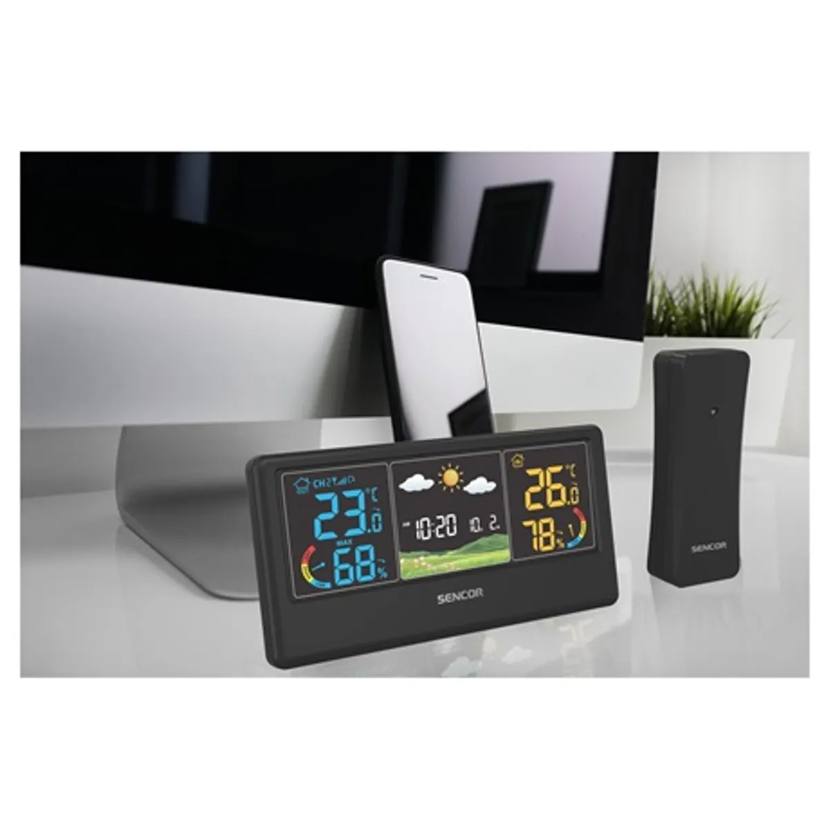 Sencor SWS 4100 B Időjárás állomás 80 m külső érzékelő, 433 MHz, 12/24h, °C/°F #3