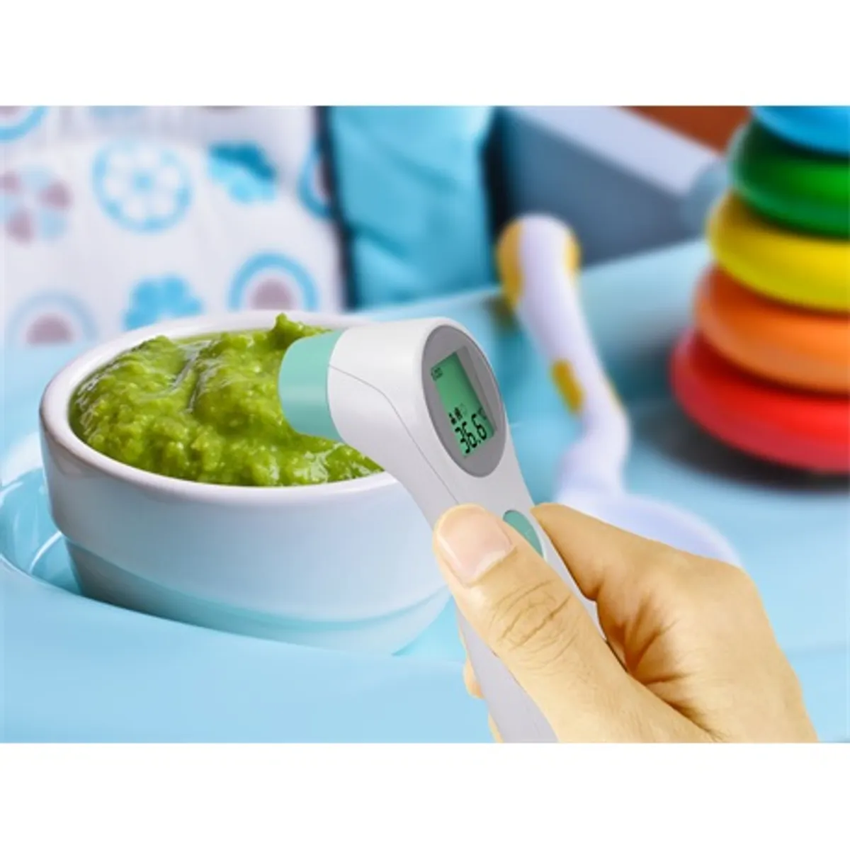 Beper P303MED001 érintésmentes testhőmérő memória 10 mérés 3 színű háttérvilágítás LCD ABS anyag #6