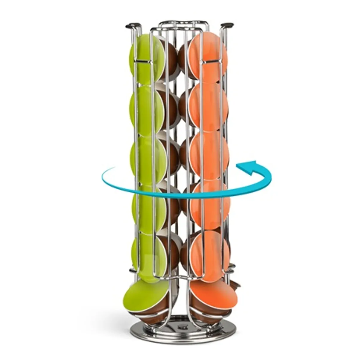 Bewello BW1001B Dolce Gusto kapszula tartó 24 db, 4 oszlop, krómozott állvány, forgatható #2