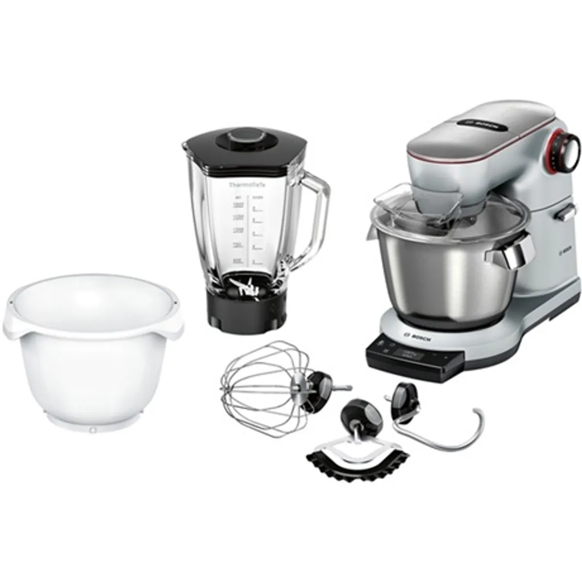 Bosch MUM9BX5S22 OptiMUM konyhai robotgép 1500 W beépített mérleg SensorControl Plus 5,5 l fém tál 2,3 l üvegkehely #1